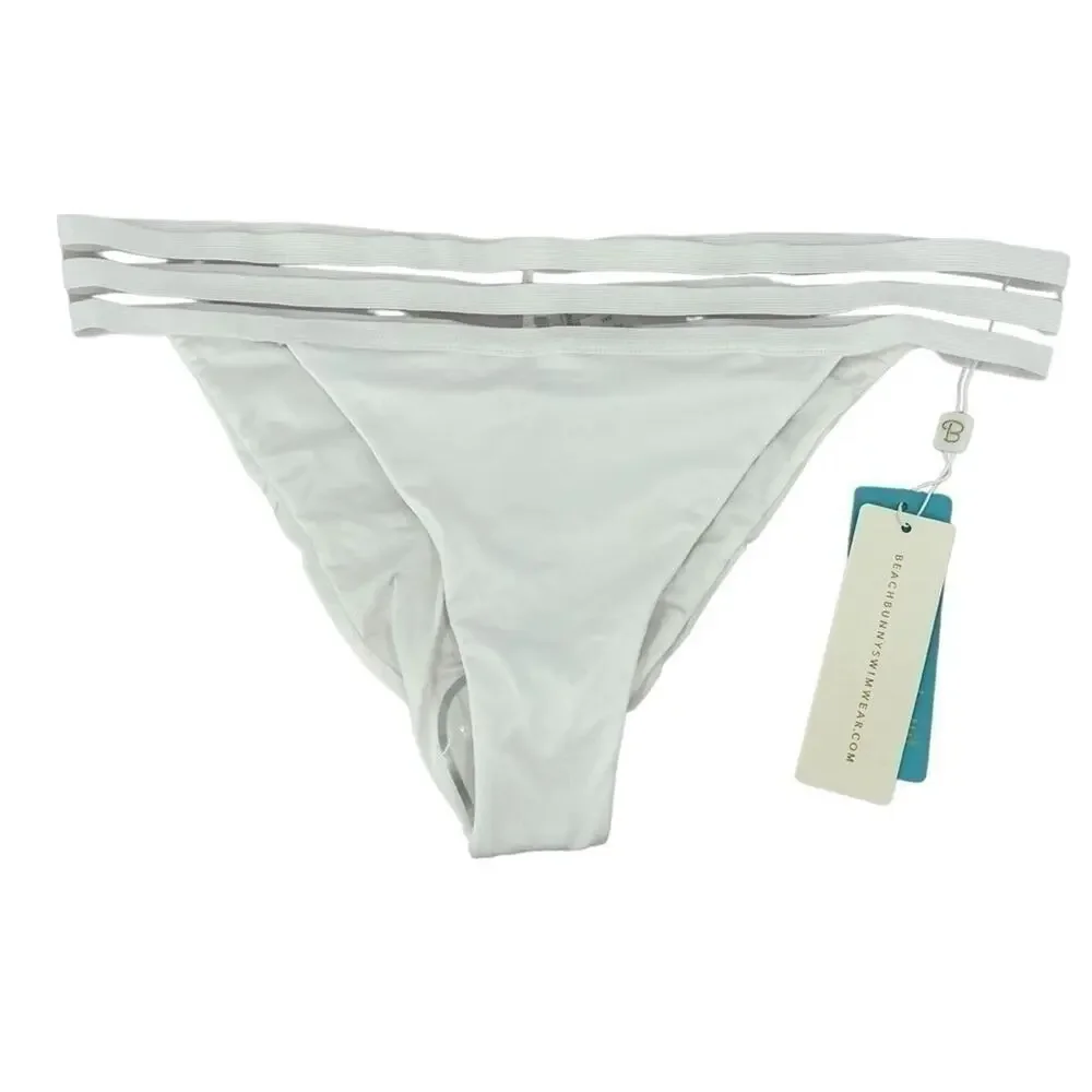 NWT Beach bunny sheer addiction skimpy bottoms white